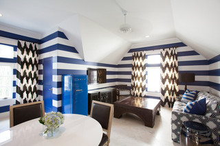 地中海风格客厅三层别墅豪华客厅条纹乌木家具装修图片