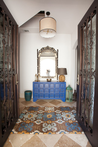 地中海风格客厅3层别墅豪华室内卧室地毯全铺图片