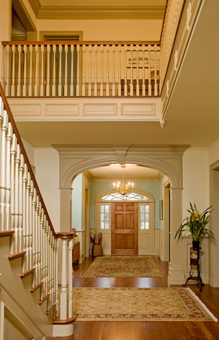美式乡村风格客厅一层别墅欧式奢华实木楼梯设计图