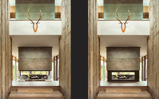 现代美式风格三层独栋别墅浪漫卧室别墅外墙瓷砖效果图