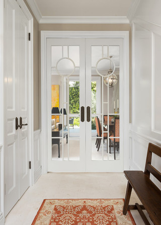 现代美式风格复式客厅装饰唯美厨房推拉门设计图