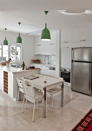 现代简约风格客厅公寓小清新厨房和餐厅装潢