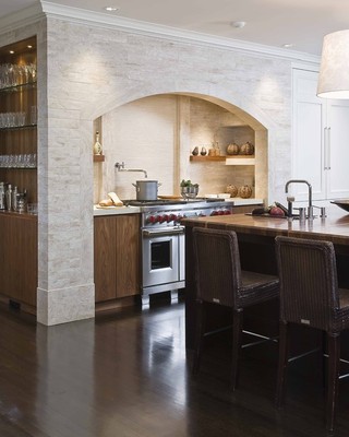 欧式风格客厅复式公寓现代奢华半开放式厨房装修效果图