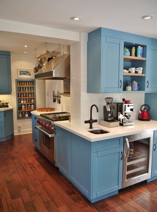 现代简约风格一层别墅小清新2013整体厨房装修图片