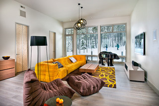 北欧风格卧室三层半别墅温馨客厅布艺沙发床效果图