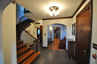 新古典风格一层半别墅新古典沙发家装楼梯装修图片