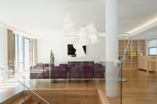 现代简约风格单身公寓设计图大气品牌布艺沙发效果图