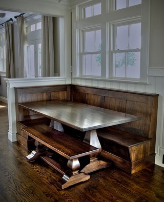 现代简约风格餐厅三层双拼别墅唯美实木餐桌效果图