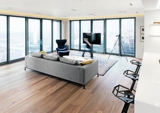 现代简约风格公寓豪华白色客厅沙发效果图