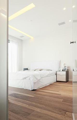 现代简约风格公寓豪华白色卧室床头柜图片