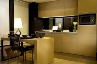 欧式风格公寓奢华褐色开放式厨房装修