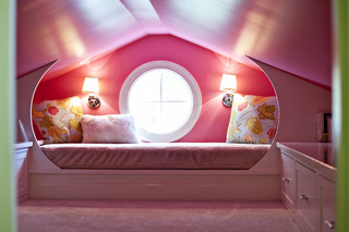 宜家风格三层连体别墅可爱卧室卧室 粉色装修图片