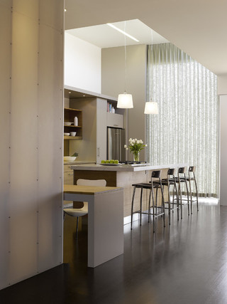 宜家风格三层连体别墅艺术开放式厨房客厅设计图