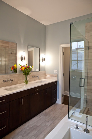 新古典风格客厅三层连体别墅简洁卧室整体淋浴房设计