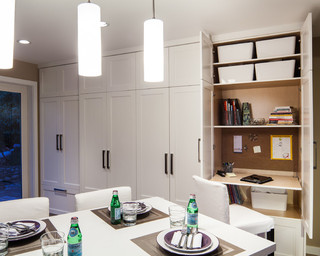 欧式风格卧室三层双拼别墅唯美厨房餐厅一体设计