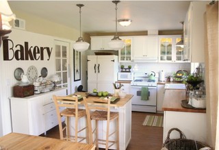 美式乡村风格客厅三层平顶别墅温馨开放式厨房设计