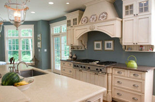 现代美式风格一层半别墅舒适整体厨房吊顶装修
