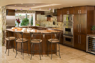 现代美式风格2层别墅温馨卧室开放式厨房餐厅装潢