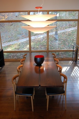 现代简约风格三层双拼别墅温馨客厅餐桌效果图