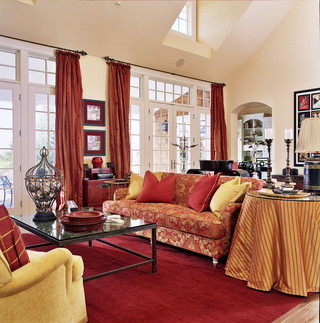 中式风格2014年别墅温馨装饰红色橱柜装修效果图
