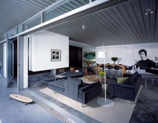 新古典风格三层半别墅稳重客厅黑白配效果图