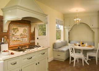 美式乡村风格卧室一层半别墅浪漫卧室厨房和餐厅装修效果图