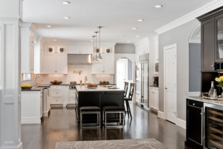 美式风格客厅三层双拼别墅大气小户型开放式厨房装修效果图