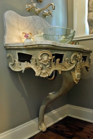 美式风格三层连体别墅豪华厨房卫生间台盆图片