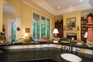 美式风格美式别墅及低调奢华开放式厨房吧台设计图