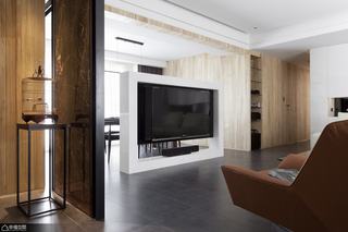 loft风格温馨90平米电视背景墙设计