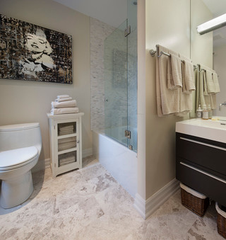 现代简约风格卫生间单身公寓设计图140平米以上整体卫浴白领家装图片