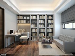 现代简约风格公寓大气书房效果图