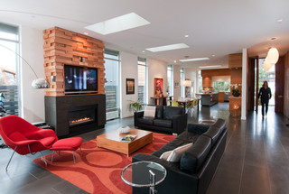 现代简约风格复式小户型豪华型12平米客厅装修效果图