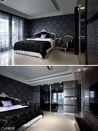 欧式风格时尚黑色豪华型卧室改造