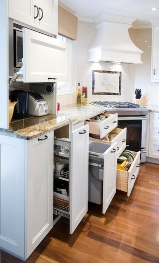 阳台实用白色简欧风格2014家装厨房橱柜设计图纸