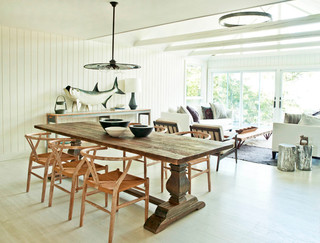 现代北欧风格乡村别墅艺术实木餐桌图片