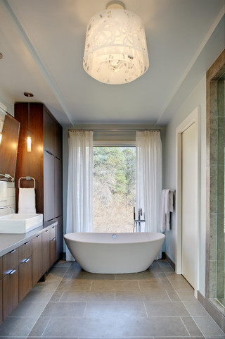 中式简约风格富裕型140平米以上独立式浴缸图片