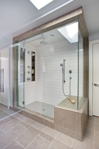 现代简约风格卧室富裕型140平米以上淋浴房设计