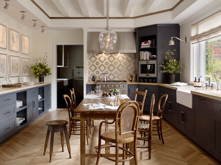 房间欧式风格25平米温馨装饰厨房餐厅一体客厅过道吊顶设计