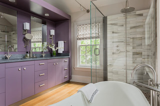 混搭风格半复式楼卧室紫色5-10万4平米厨房装修图片