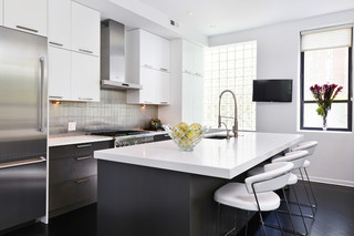 现代简约风格卧室白色地毯经济型开放式厨房吧台设计