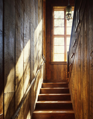 美式乡村风格卧室经济型140平米以上实木楼梯设计