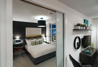 简约风格电视背景墙经济型2012最新卧室装修效果图