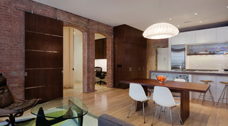 现代简约风格厨房经济型130平米三室两厅厨房和餐厅装潢