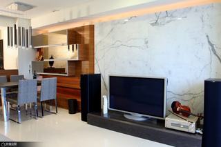 现代简约风格公寓艺术电视背景墙效果图