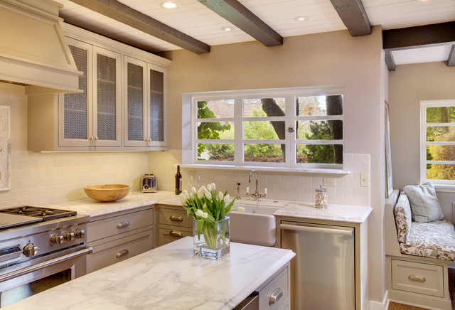 浅色系美式风格厨房设计  淡雅白色整洁清新