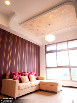 简约风格超小户型温馨沙发背景墙设计图纸