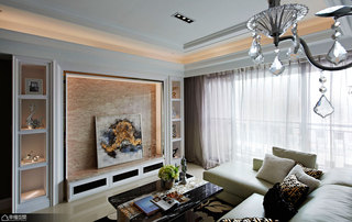 美式风格公寓古典电视背景墙装修图片