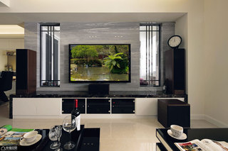 现代简约风格时尚电视背景墙旧房改造家装图