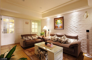 美式乡村风格公寓温馨沙发背景墙效果图